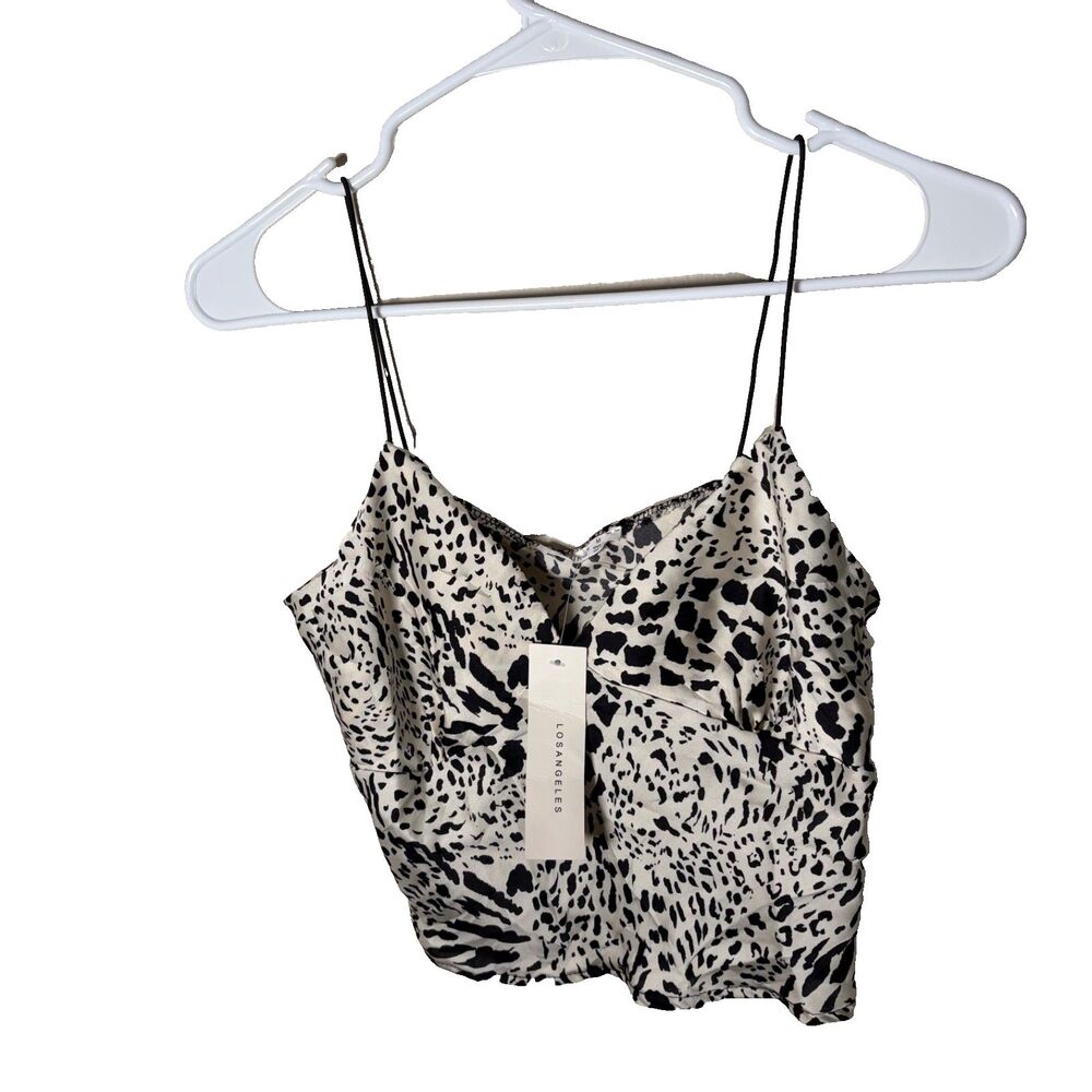 Timing Tank Top Women's Medium Cropped Lightweight Cami Sleeveless Printed
